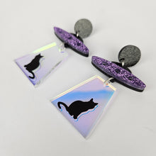Load image into Gallery viewer, Alien Abduction Cat Acrylic Earrings
