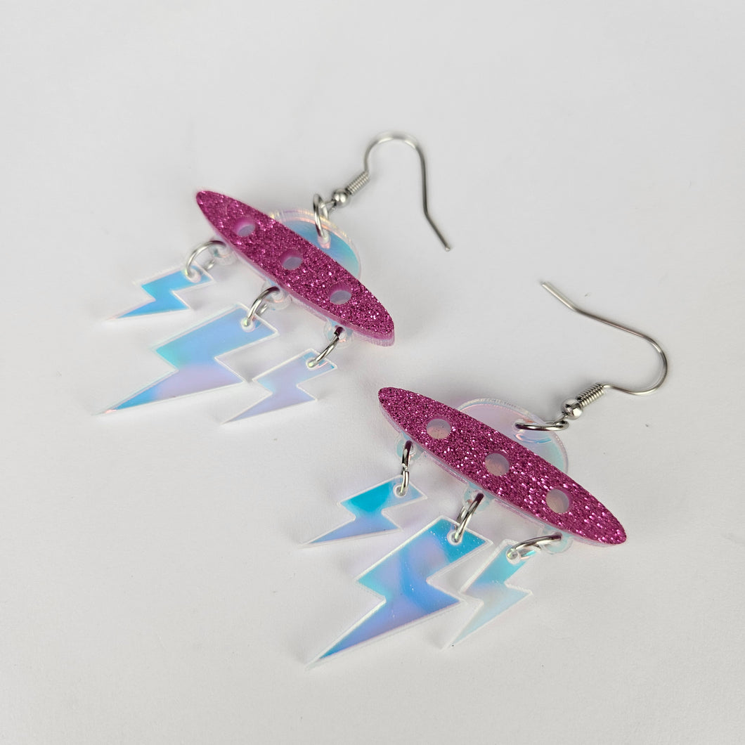 Space Ship Acrylic Earrings