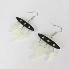 Load image into Gallery viewer, Space Ship Glow In The Dark Acrylic Earrings
