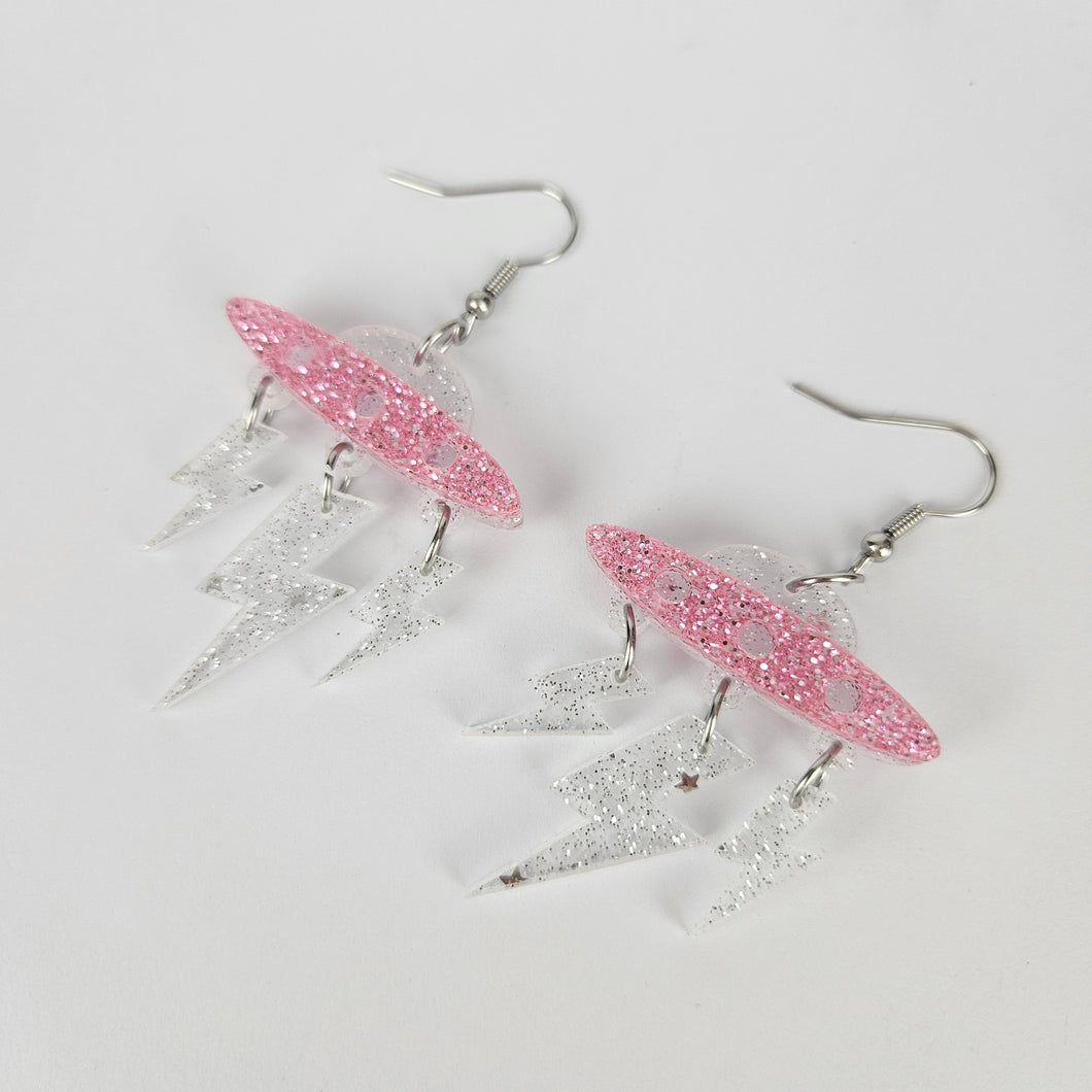 Space Ship Acrylic Earrings