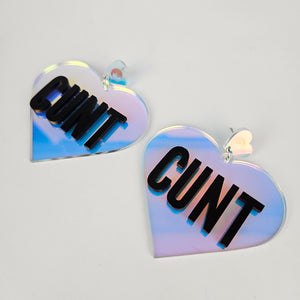 Cunt Heart Acrylic Earrings