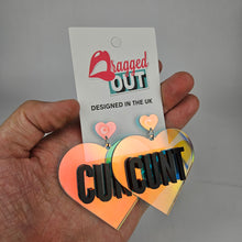 Load image into Gallery viewer, Cunt Heart Acrylic Earrings
