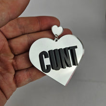 Load image into Gallery viewer, Cunt Large Heart Acrylic Earrings
