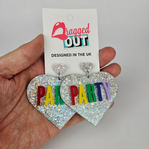 Party Large Heart Acrylic Earrings