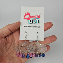 Load image into Gallery viewer, Bisexual Pride Acrylic Cloud Earrings
