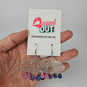 Bisexual Pride Acrylic Cloud Earrings