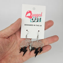 Load image into Gallery viewer, Lightning Bolt Cloud Acrylic Earrings
