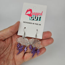 Load image into Gallery viewer, Lightning Bolt Cloud Acrylic Earrings
