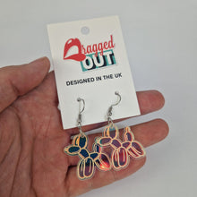 Load image into Gallery viewer, Balloon Dog Iridescent Acrylic Earrings
