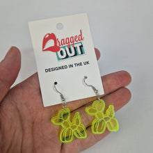 Load image into Gallery viewer, Balloon Dog Neon Acrylic Earrings
