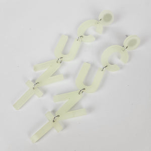 Drop Cunt Glow In The Dark Acrylic Earrings