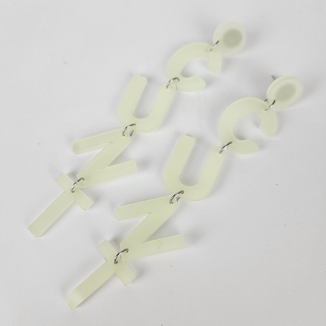 Drop Cunt Glow In The Dark Acrylic Earrings