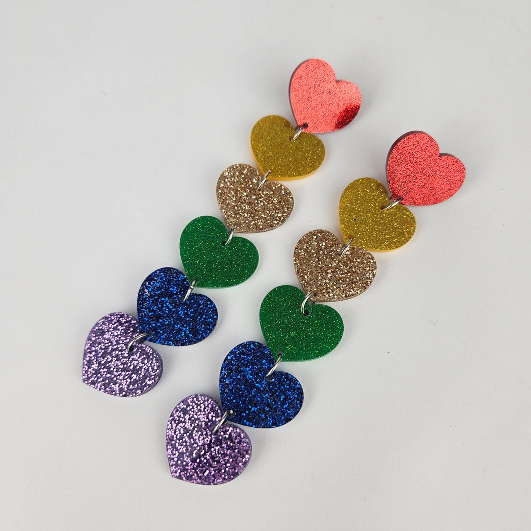 Pride Heart Acrylic Earrings