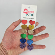 Load image into Gallery viewer, Pride Heart Acrylic Earrings
