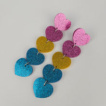 Load image into Gallery viewer, Pansexual Pride Heart Acrylic Earrings
