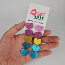 Load image into Gallery viewer, Pansexual Pride Heart Acrylic Earrings
