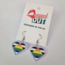 Load image into Gallery viewer, Ally Gay Pride Small Heart Acrylic Earrings
