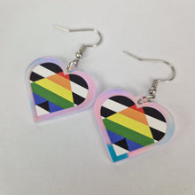 Load image into Gallery viewer, Ally Gay Pride Small Heart Acrylic Earrings
