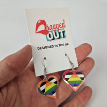 Load image into Gallery viewer, Ally Gay Pride Small Heart Acrylic Earrings
