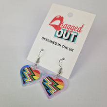 Load image into Gallery viewer, Disabled Gay Pride Small Heart Acrylic Earrings
