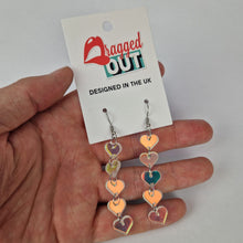 Load image into Gallery viewer, Love Heart Drop Iridescent Acrylic Earrings
