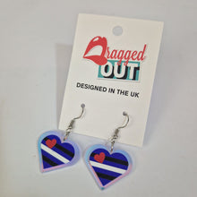 Load image into Gallery viewer, Leather Pride Small Heart Acrylic Earrings

