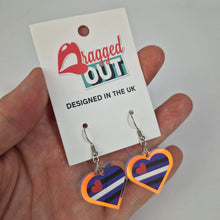 Load image into Gallery viewer, Leather Pride Small Heart Acrylic Earrings
