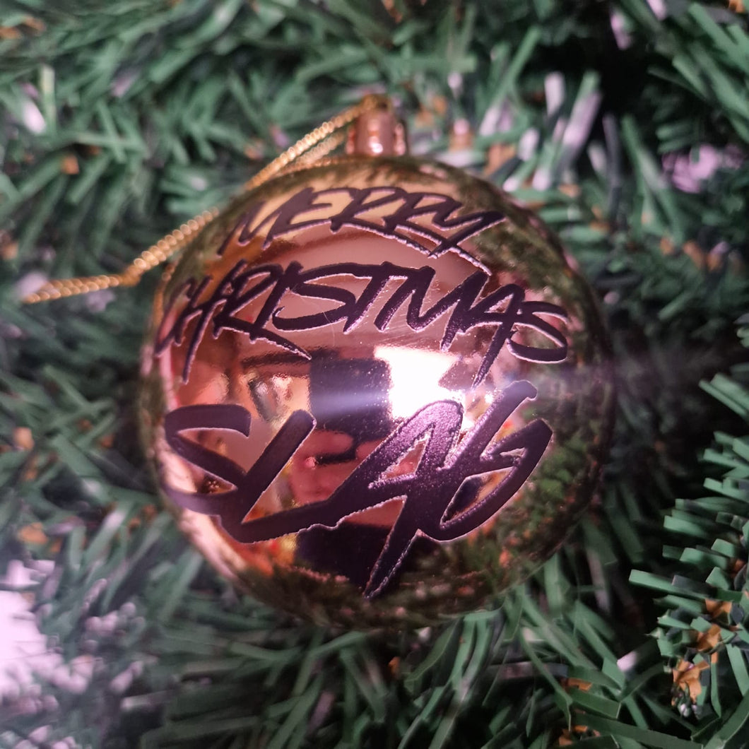 Merry Christmas Slag Bauble