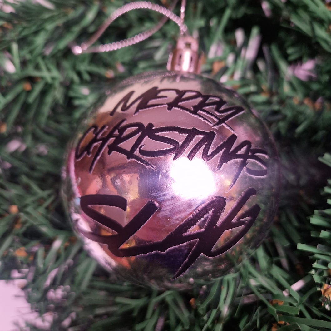 Merry Christmas Slag Bauble