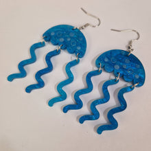 Load image into Gallery viewer, Jellyfish Blue Acrylic Earrings
