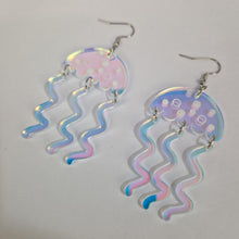 Load image into Gallery viewer, Jellyfish Iridescent Acrylic Earrings
