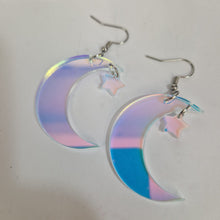 Load image into Gallery viewer, Cloud and Star Iridescent Acrylic Earrings
