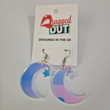 Load image into Gallery viewer, Cloud and Star Iridescent Acrylic Earrings
