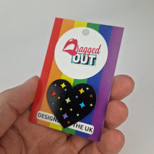 Load image into Gallery viewer, Gay Pride Heart Pin Badge
