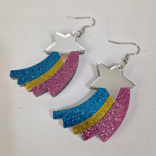 Load image into Gallery viewer, Pansexual Shooting Stars Earrings
