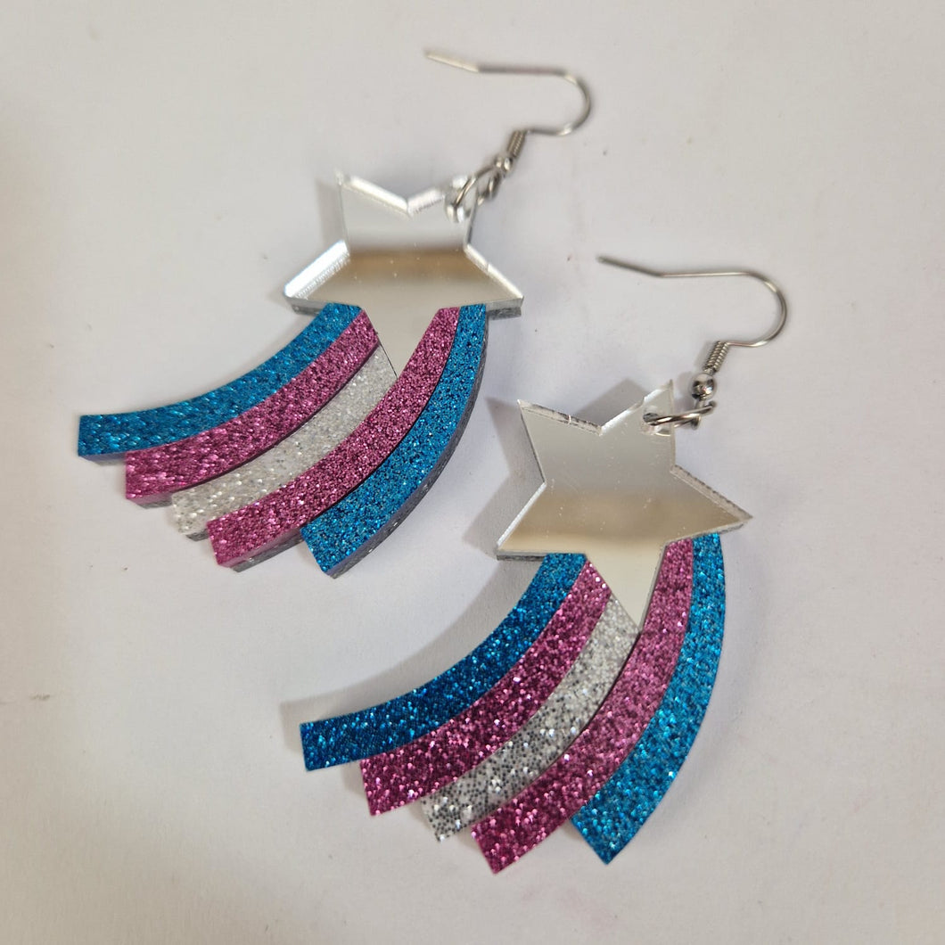 Trans Shooting Star Earrings