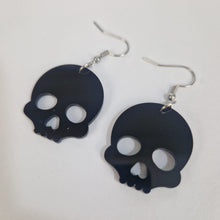 Load image into Gallery viewer, Skull Acrylic Black Earrings
