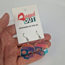 Load image into Gallery viewer, Skull Acrylic Iridescent Earrings
