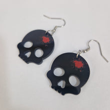Load image into Gallery viewer, Headshot Skull Acrylic Black Earrings
