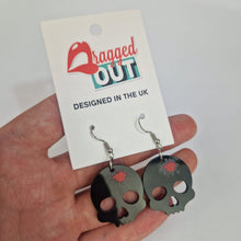 Load image into Gallery viewer, Headshot Skull Acrylic Black Earrings
