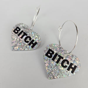 Bitch Hoop Acrylic Earrings
