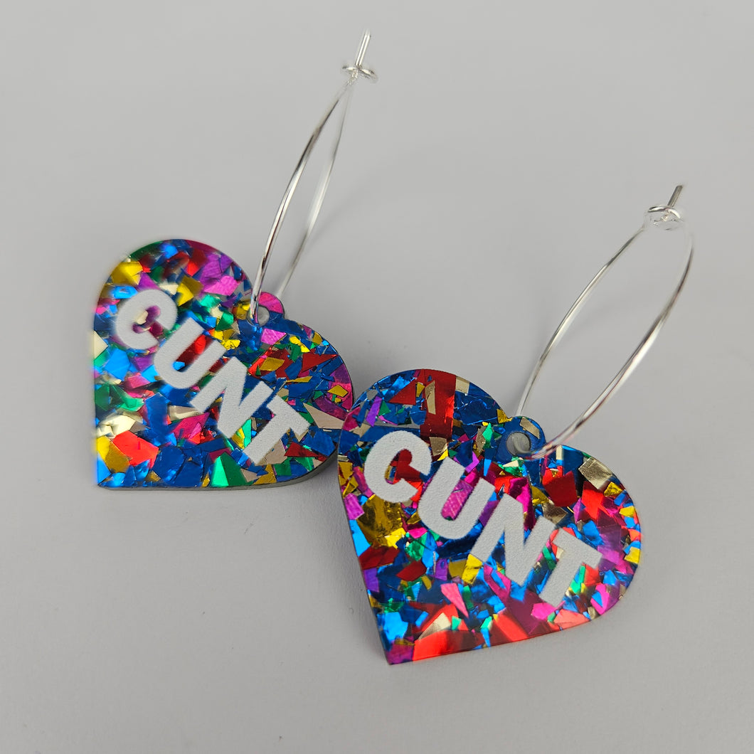 Cunt Hoop Acrylic Earrings