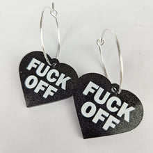Load image into Gallery viewer, Fuck Off Hoop Acrylic Earrings
