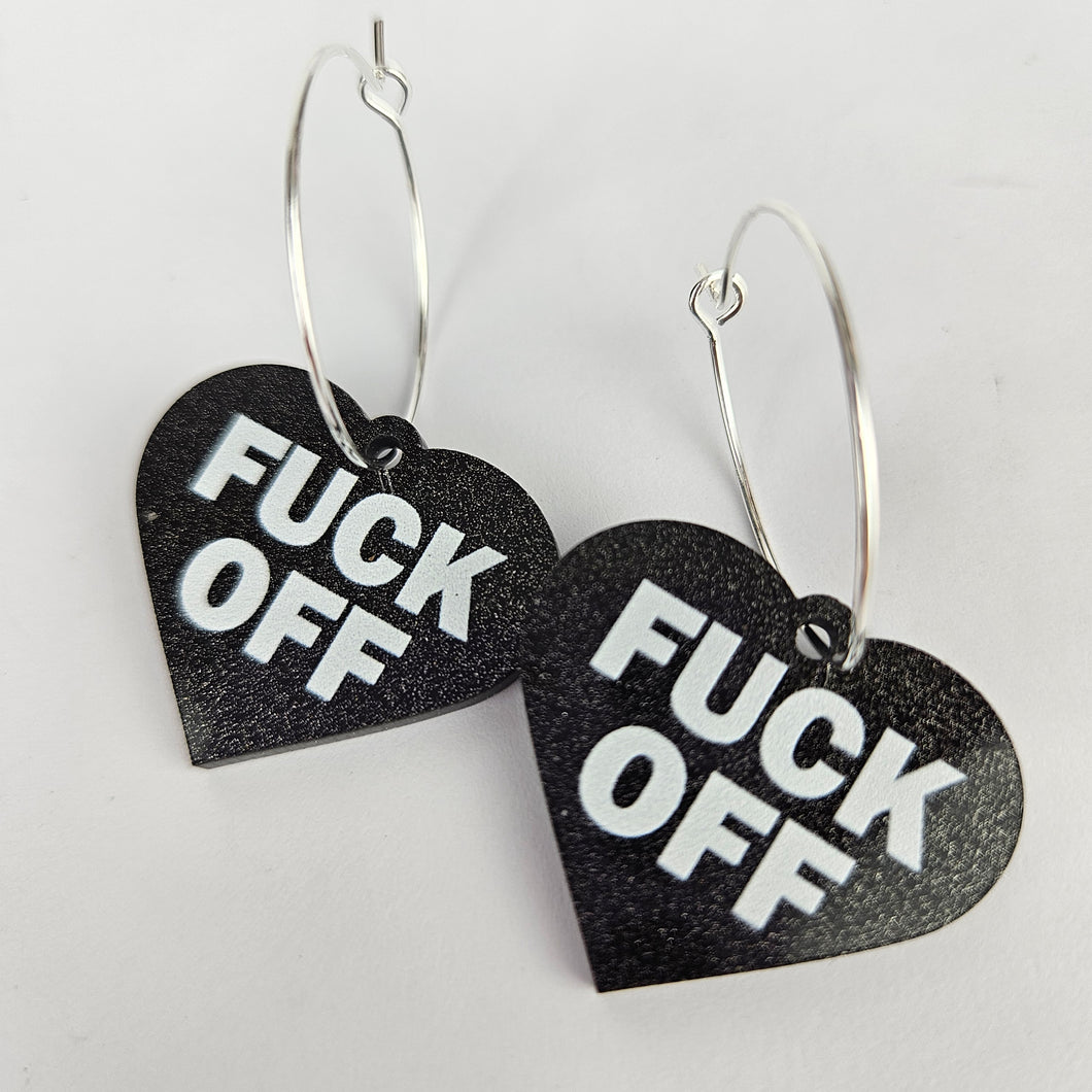 Fuck Off Hoop Acrylic Earrings