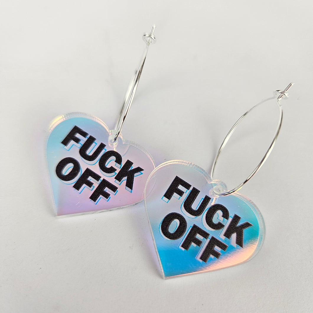 Fuck Off Hoop Acrylic Earrings