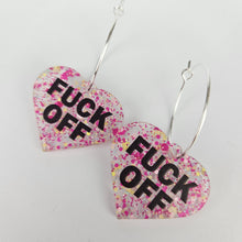 Load image into Gallery viewer, Fuck Off Hoop Acrylic Earrings
