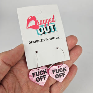 Fuck Off Hoop Acrylic Earrings