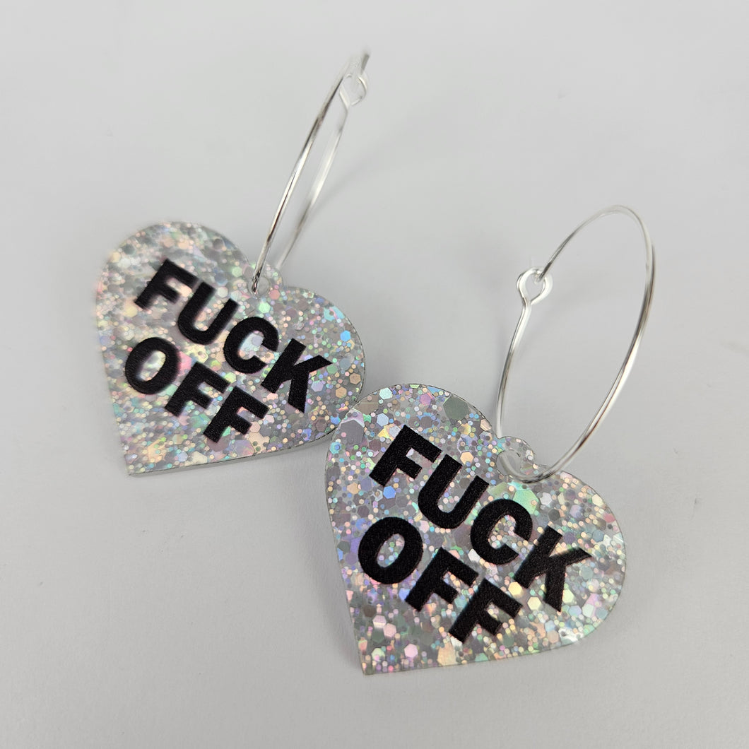 Fuck Off Hoop Acrylic Earrings