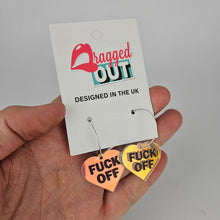 Load image into Gallery viewer, Fuck Off Hoop Acrylic Earrings

