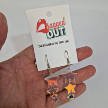 Load image into Gallery viewer, Star Drop Earrings In Iridescent Acrylic
